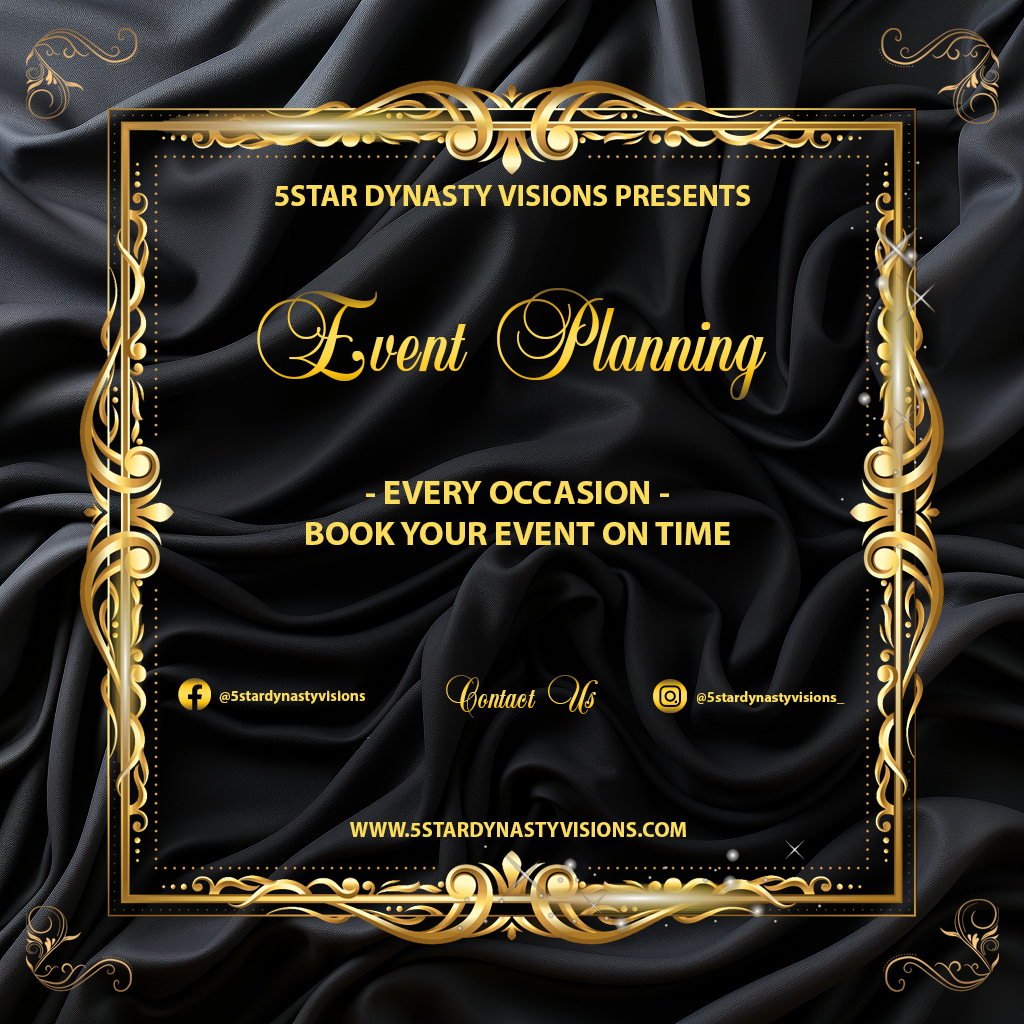 Book 5 Star Dynasty Visions for our top-tier event planning. With a script for your event and the setup of the artists, MC, and DJ, booking them at the best price is possible.
